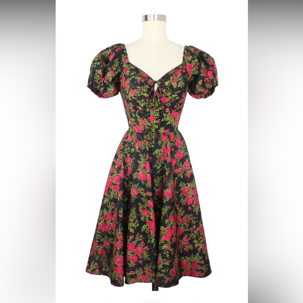 Trashy Diva Puff Sleeve L’amour Fairytale Rose Circle Twirl Dress